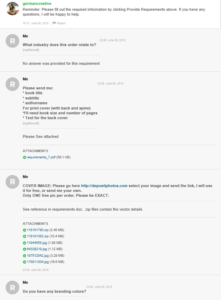 Eingabe Anforderungen Fiverr Bestellung